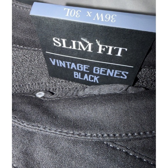 VGB Vintage Genes Black Men's Slim Fit Comfort Black Denim Jeans W36X30L New - Picture 11 of 11